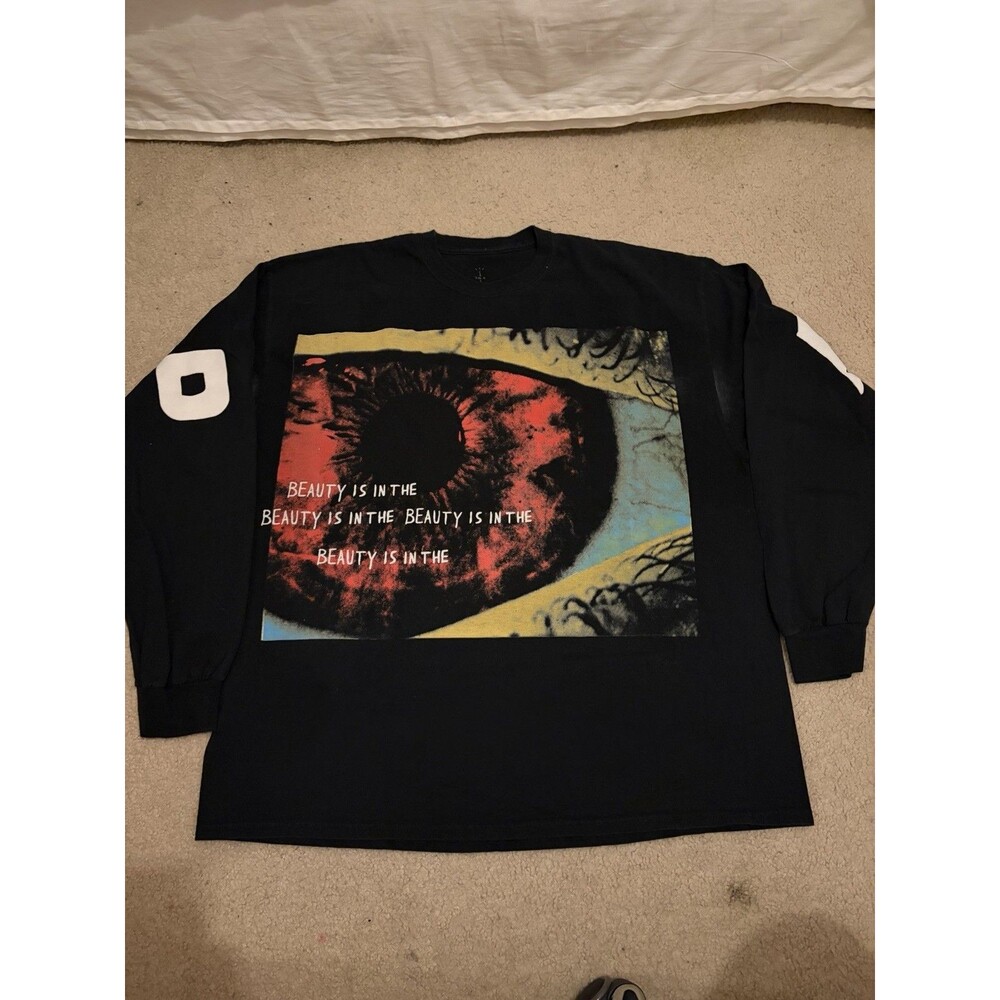 Travis Scott Cactus Jack Beauty Is In The Eye Long Sleeve Tee Black Men's XL